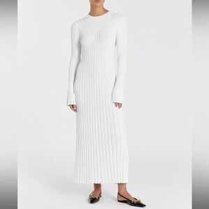 NWT DISSH Ada Off White Long Sleeve Midi Dress